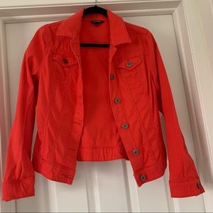 Hot Coral Jean Jacket